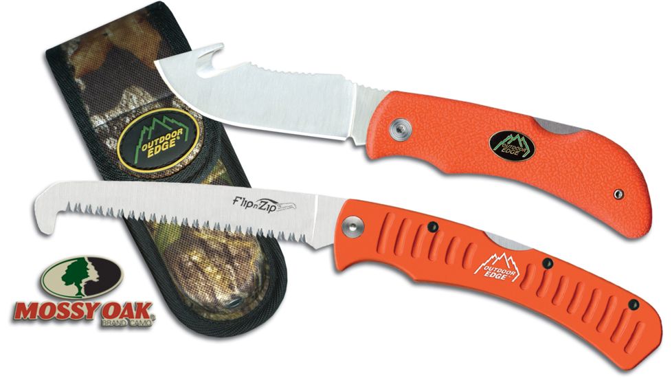 Outdoor Edge Cutlery Grip Hook Combo Knife, Orange, One size GHC-1