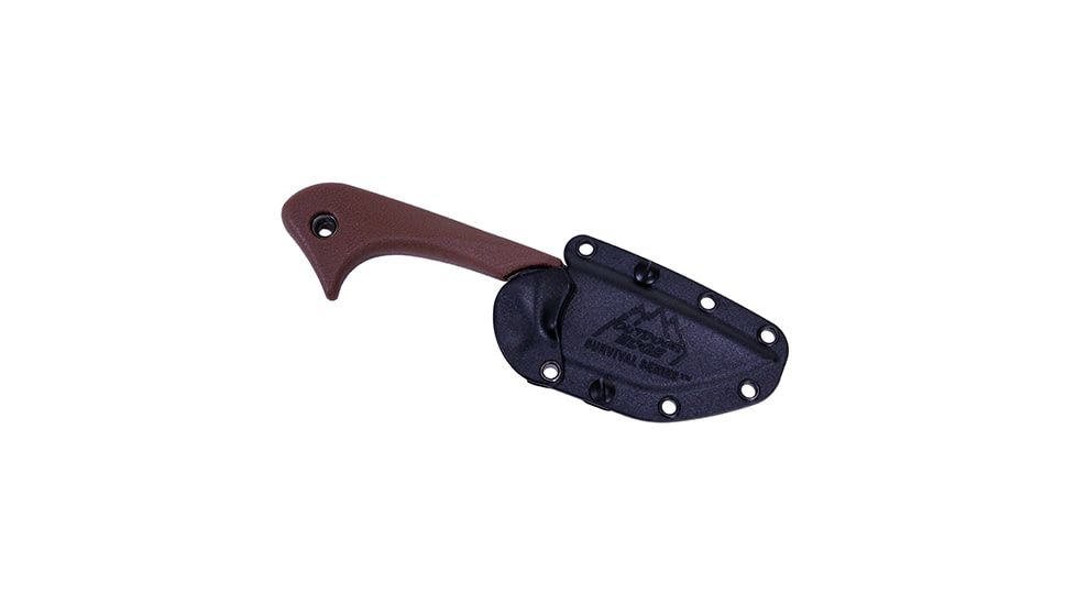 Outdoor Edge Cutlery Le Duck Fixed Blade Knife,2.5in 8Cr14 Stainless Blade,Brown/Black Rubberized TPR Handle LD-10