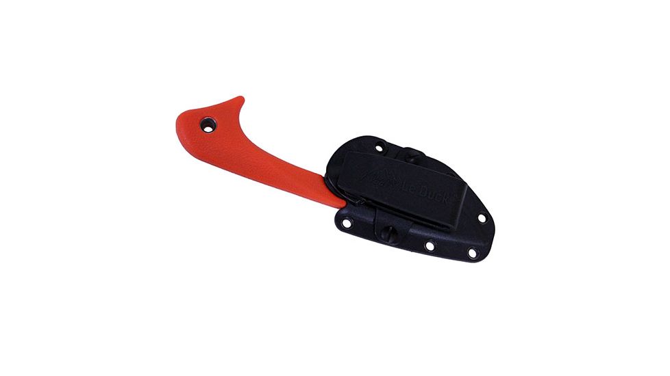 Outdoor Edge Cutlery Le Duck Fixed Blade Knife,2.5in 8Cr14 Stainless Blade,Orange/Black Rubberized TPR Handle LDB-20