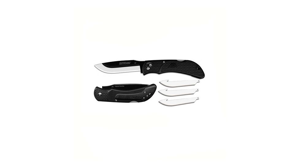 Outdoor Edge Cutlery Onyx EDC Folding Knife,3.5in Japanese 420J2 Blade,Black Grivory Handle,3 Replacement Blades OX-10