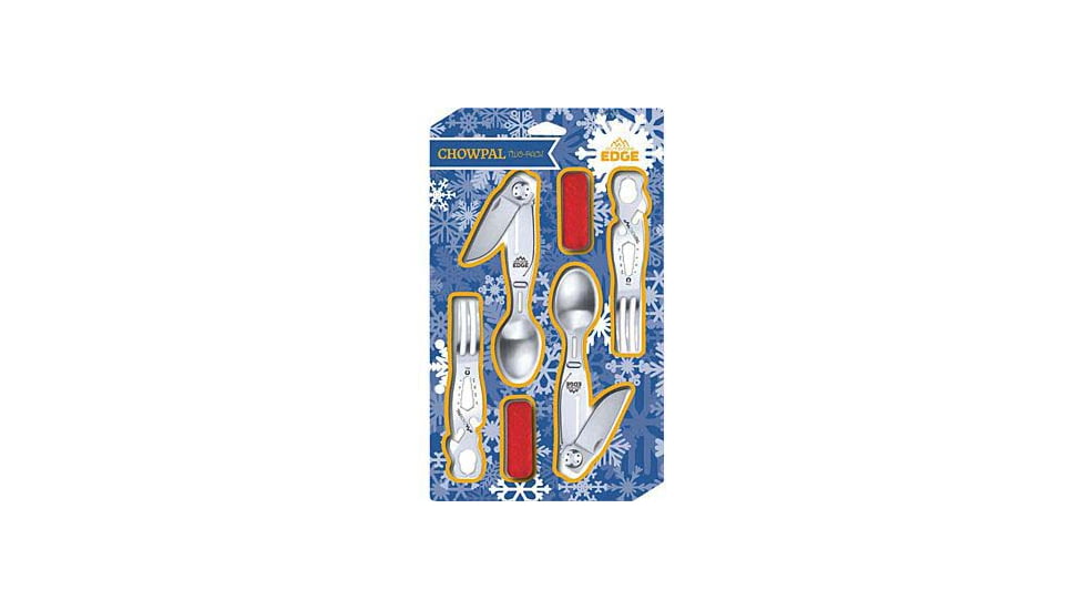 Outdoor Edge Cutlery 2-Pack ChowPal Eeating Multi-Tools, Stainless Steel, Polymer Handle, P23CPL2C