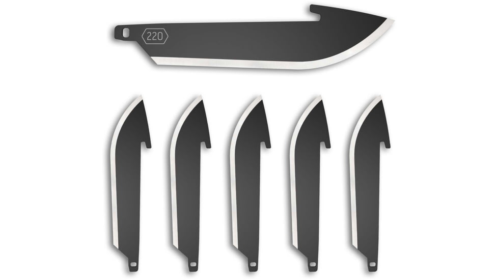 Outdoor Edge Cutlery 2.2in Drop Point Black Blade Pack, Black Oxide, Drop Point Blades, 6 Pack, RR22K-6C