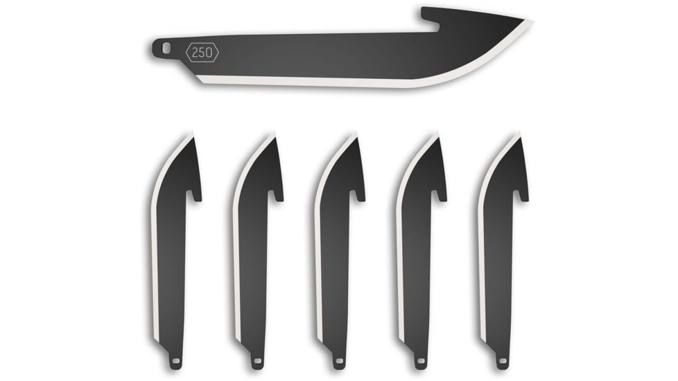 Outdoor Edge Cutlery 2.5in Drop Point Black Blade Pack, Black Oxide, Drop Point Blades, 6 Pack, RR25K-6C