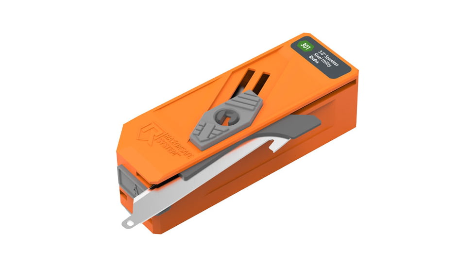 Outdoor Edge Cutlery 3in Drop Point Blade Dispenser w/ 12 Blades, Orange, RR30D12C