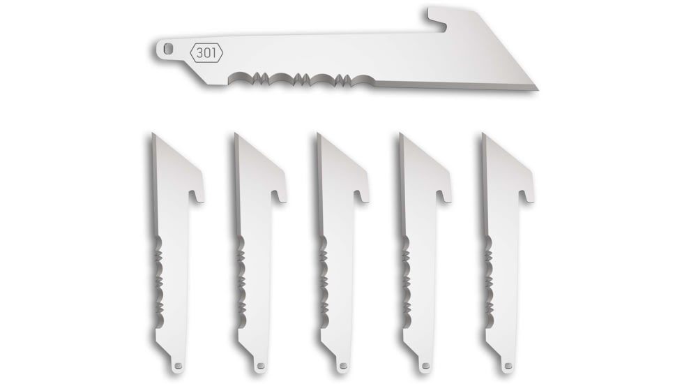 Outdoor Edge Cutlery 3in Utility Serrated Black Blade Pack, 6 Blades, RRUS30-6C