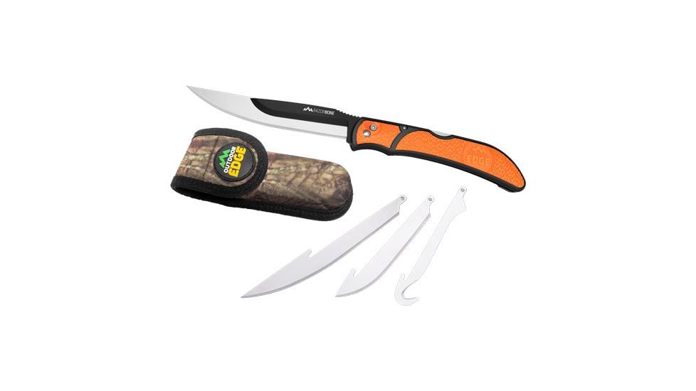 Outdoor Edge Cutlery Outdoor Edge Razor Bone, 6-Blade Combo Set, Orange, Blister Pack, RBB20C