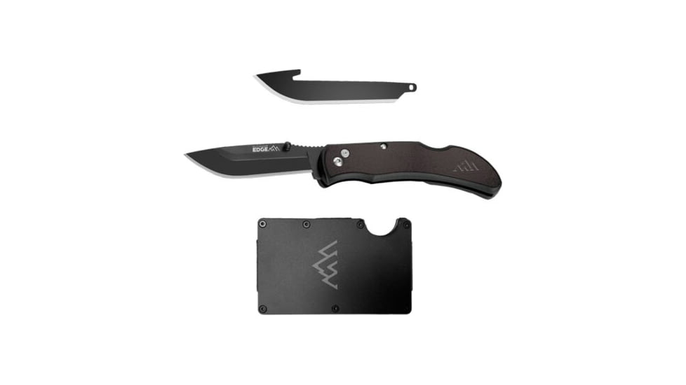Outdoor Edge Cutlery Outdoor Edge Razor Carry W/ Wallet &amp; 2 Blades Folding Knife, 3 in Blade, Stainless Steel, P24RX30WL2C