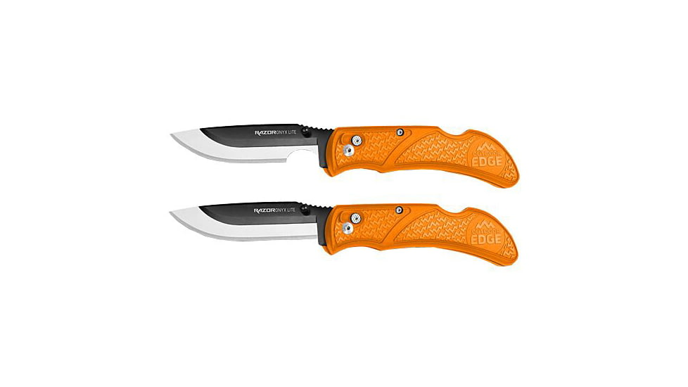 Outdoor Edge Cutlery Outdoor Edge Razor Onyx 2-pack W/ 2 Blades Folding Knife, 3 in Blade, Stainless Steel, P242OXB302C