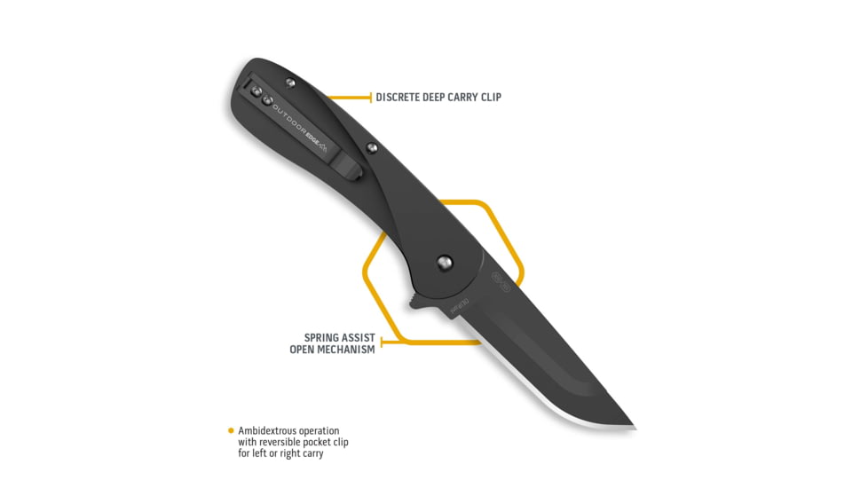 Outdoor Edge Cutlery Outdoor Edge Razor Vx1 3 Fldr Black Alum Spring Assist