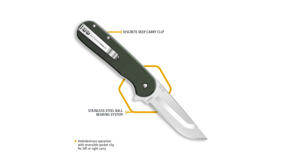 Outdoor Edge Cutlery Outdoor Edge Razor Vx3 3 Fldr Green Micarta Ss Ball Bearings