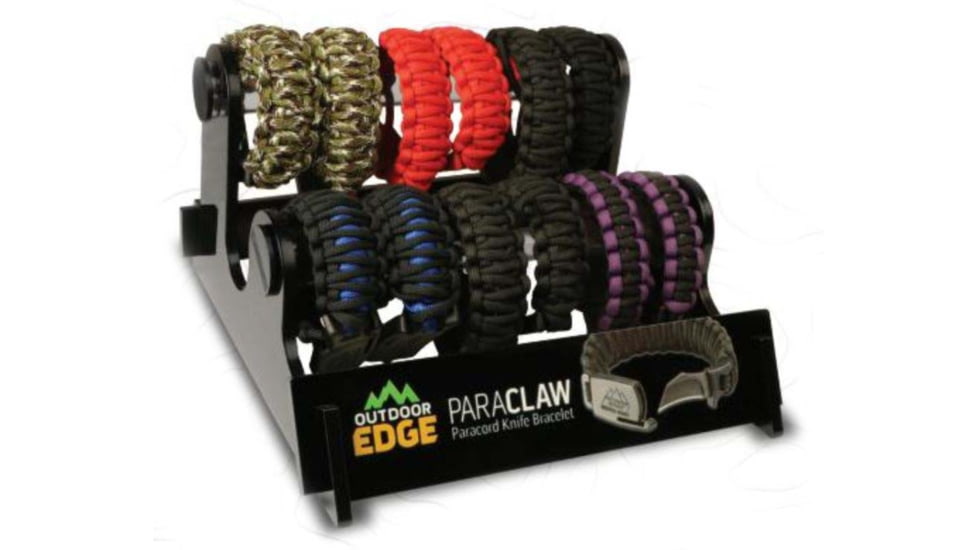 Outdoor Edge Cutlery Paraclaw 18 Piece Paraclaw Display w/ 0 Trainers &amp; Option B, 1.5 in, 8Cr13MoV Stainless Steel, Hawkbill, Paracord, Multi Handle, PCD-18B