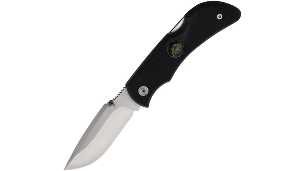 Outdoor Edge Cutlery Pocket Lite Folding Knife, 4in Closed, 3in Satin Stainless Drop Point Blade, Black/Green G10 Handle, OEPL10B