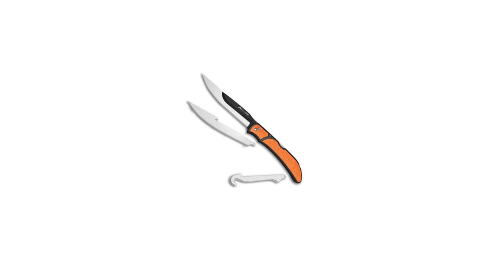Outdoor Edge Cutlery Razor Bone 6 Blade Folding Knife, 3.5 in, Stainless Steel, Fillet Blade, Orange Handle, adult, BHQ-114763