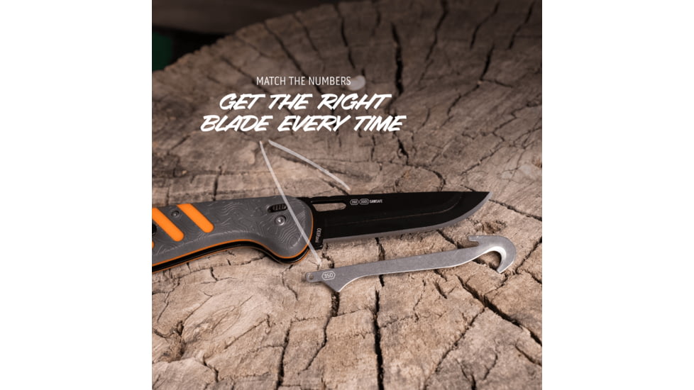 Outdoor Edge Cutlery Razor HTX Folding Knife, 3.50in, 420J2 Stainless Steel, Drop Point Blade, Gray/Orange Handle, HTX35Y6C