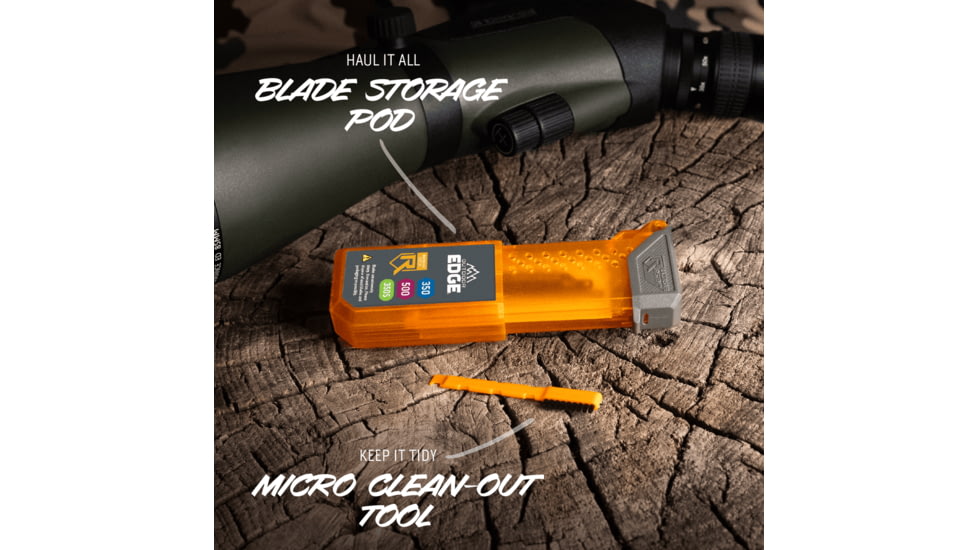 Outdoor Edge Cutlery Razor HTX Folding Knife, 3.50in, 420J2 Stainless Steel, Drop Point Blade, Gray/Orange Handle, HTX35Y6C