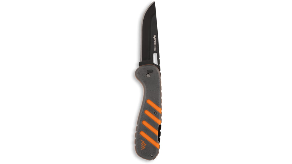Outdoor Edge Cutlery Razor HTX Folding Knife, 3.50in, 420J2 Stainless Steel, Drop Point Blade, Gray/Orange Handle, HTX35Y6C