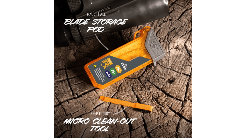 Outdoor Edge Cutlery Razor HTX Folding Knife, 3in, 420J2 Stainless Steel, Drop Point Blade, Gray/Orange Handle, HTX30Y6C