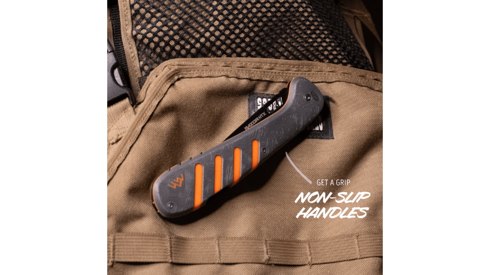 Outdoor Edge Cutlery Razor HTX Folding Knife, 5in, 420J2 Stainless Steel, Gray/Orange Handle, HTX50Y6C