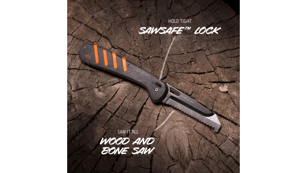 Outdoor Edge Cutlery Razor HTX Folding Knife, 5in, 420J2 Stainless Steel, Gray/Orange Handle, HTX50Y6C