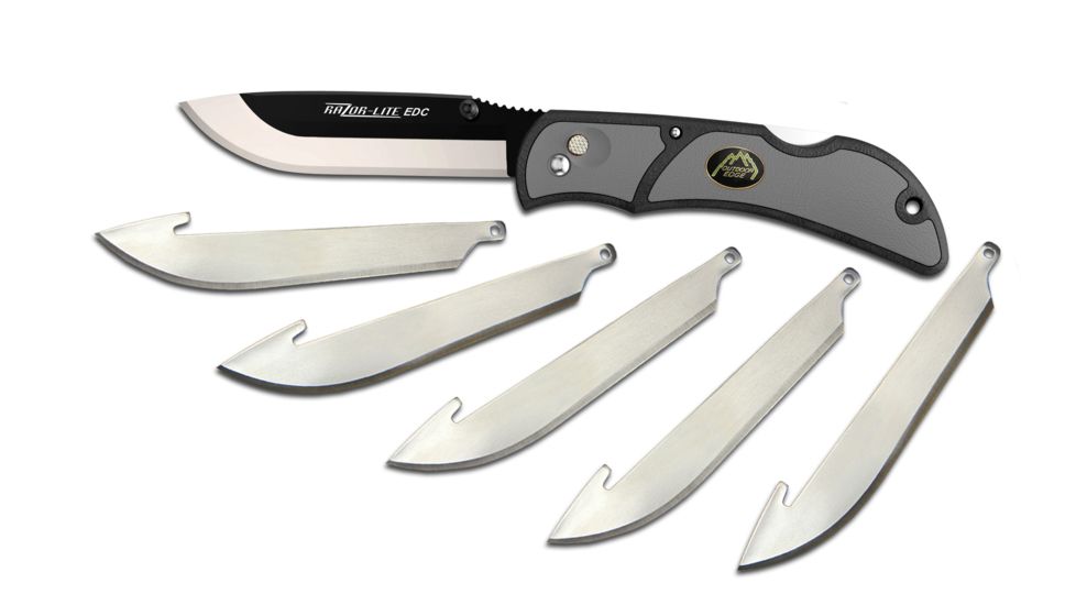Outdoor Edge Cutlery Razor Lite Folding Knife, 3.5 in, 420J2, Grivory w/ rubberized TPR inserts, Grey/Black, RLY-50