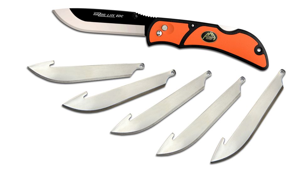 Outdoor Edge Cutlery Razor Lite Folding Knife, 2.5 in, 420, Drop Point, Grivory w/ rubberized TPR inserts, Orange/Black, RLB-30C