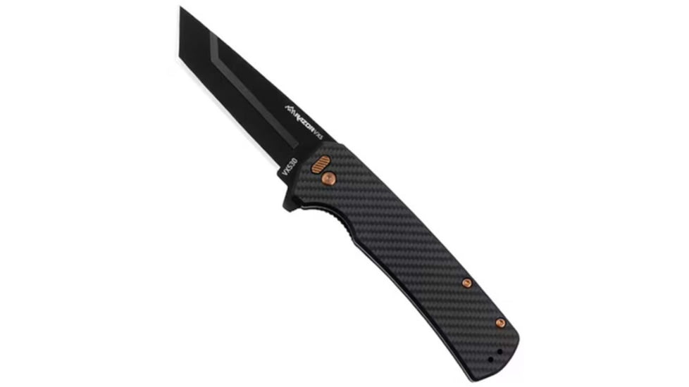 Outdoor Edge Cutlery RAZOR VX5 Folding Knife, 3in, Japanese 420J2 Stainless Steel, Drop Point Blade, Carbon Handle, VX530BC