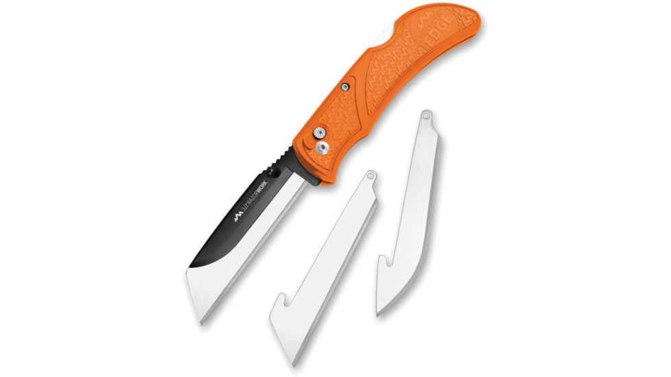 Outdoor Edge Cutlery Razor Work Lockback Folding Knife, Japanese 420J2 stainless, Grivory, Orange, RWB-3070C