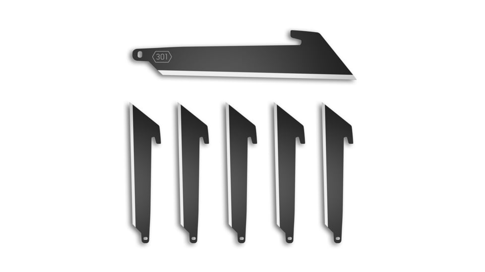 Outdoor Edge Cutlery RazorSafe Stainless Steel Utility Blade Pack, 3in, 6 Blades, Black, Clam Pack, RRU30K-6C