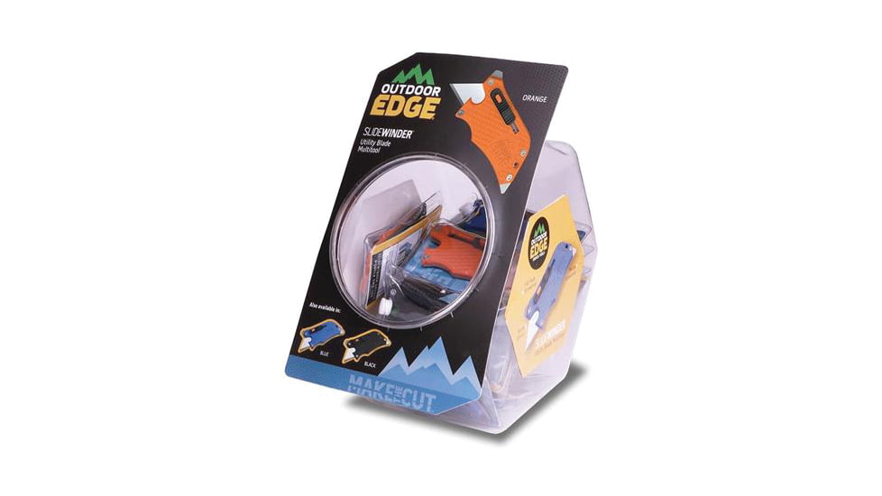 Outdoor Edge Cutlery 18 Piece Slidewinder Fishbowl Display, 0.75in Blade, Stainless Steel, Glass/Nylon Polymer Handle, SWD-18