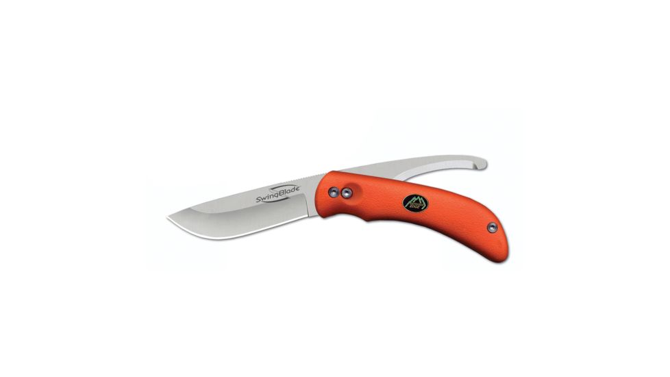 Outdoor Edge Cutlery SwingBlaze Folder Knife, Orange, Clam, 3.6in. Skin. Blade, 3.2in. Gut. Blade 102009