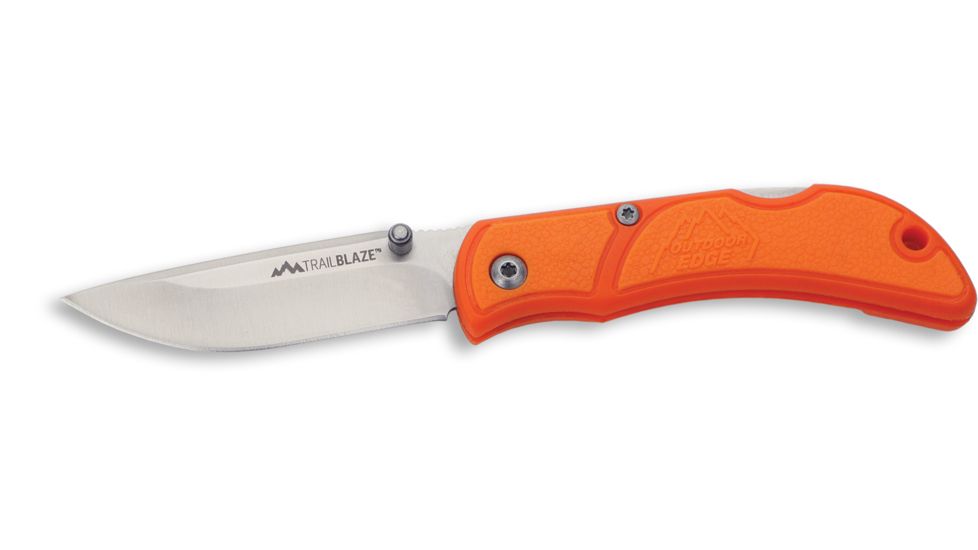 Outdoor Edge Cutlery Trailblaze Folding Blade Knife, 2.5in, Orange Handle, TB-25