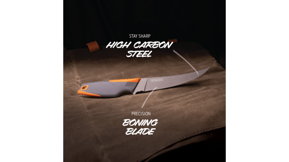 Outdoor Edge Cutlery Vantex Folding Knife, 5in, 7CR17MOV Stainless Steel, Boning Blade, Glass-Filled Nylon Handle, VNTXBKC