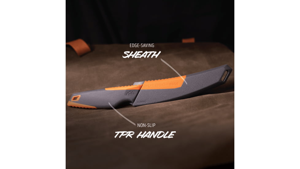 Outdoor Edge Cutlery Vantex Folding Knife, 5in, 7CR17MOV Stainless Steel, Boning Blade, Glass-Filled Nylon Handle, VNTXBKC