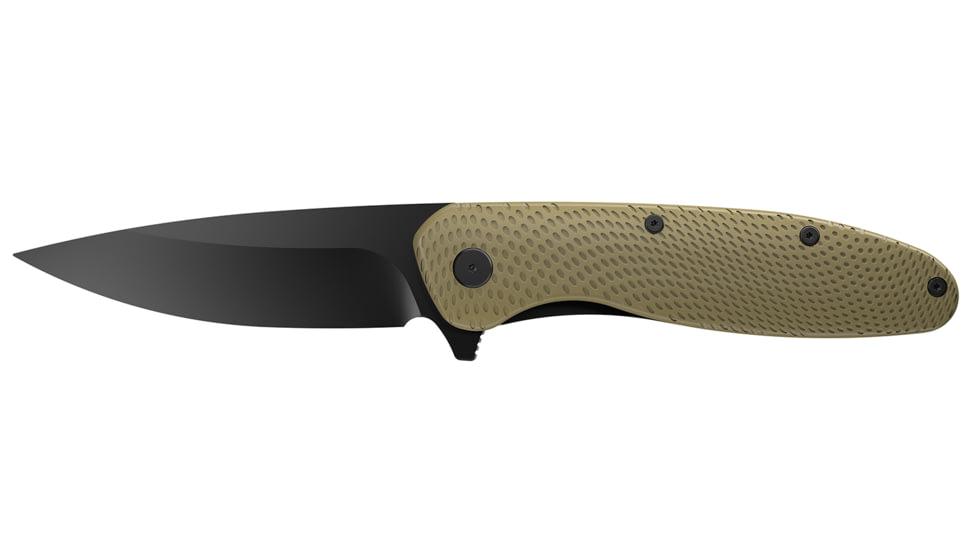 Outdoor Edge Cutlery Viddux Folding Knife, 3.15in, 4Cr14, Drop Point Blade, Glass-Filled Nylon, Green Handle, VD1C