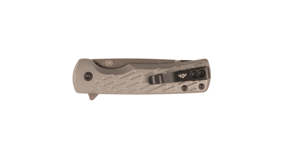 Outdoor Edge Cutlery Razor VX7 Folding Knife, 2.5in, Stainless Steel, Grey Aluminum Handle, VX725AC