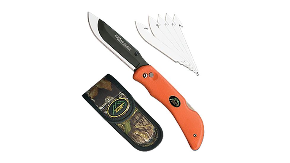 Outdoor Edge Razor-Lite Knife 3.5in 420J Steel W/Sheath Rubberized Orange, RB20C