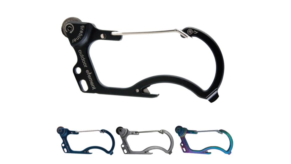 Outdoor Element Firebiner 1, Aurora, Black, Blue, Silver