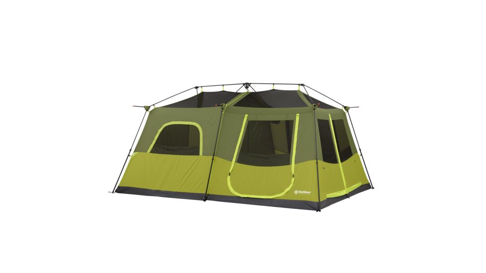 Outdoor Products 10 Person Instant Cabin Tent w/ Extended Eave, Green/Olive Green, 50030