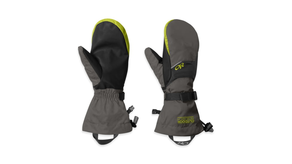 Outdoor Research Adrenaline Mitts - Men's-Small-Charcoal/Black/Lemongrass