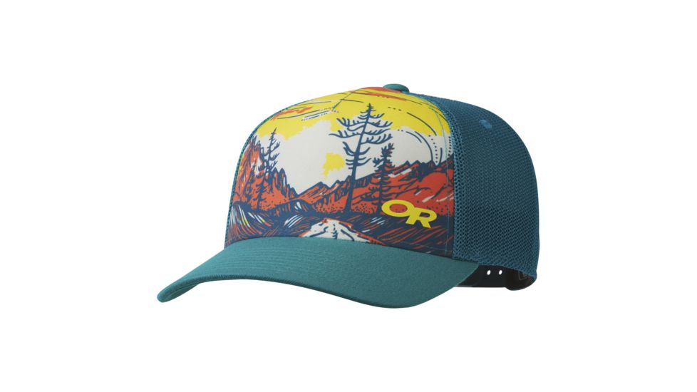 Outdoor Research Alpenglimmer Trucker Hat, Peacock, One Size, 2692740313222