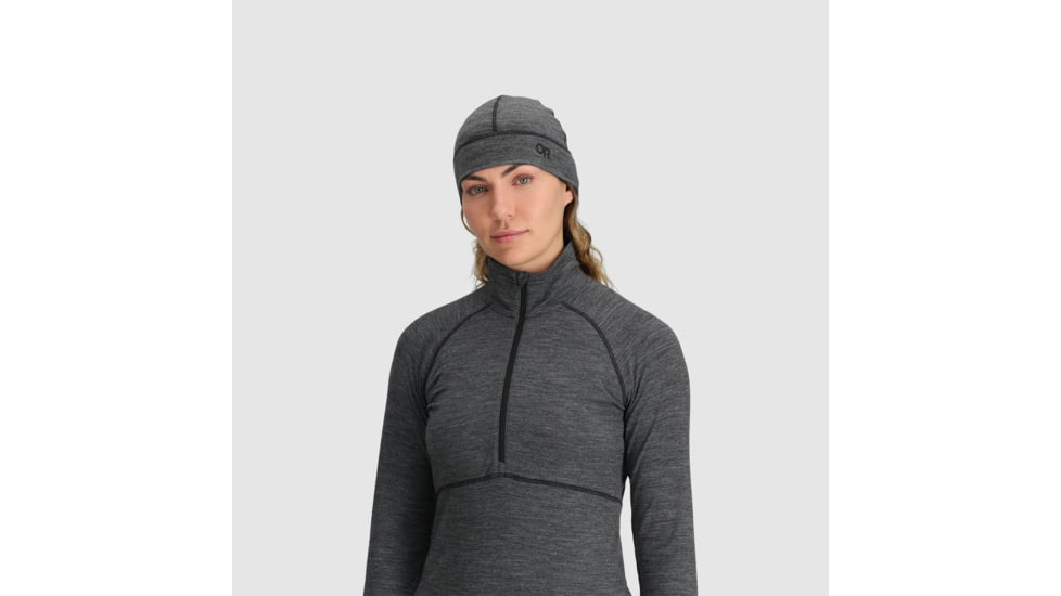 Outdoor Research Alpine Onset Merino 150 Beanie, Black Heather, L/XL, 3222550012016
