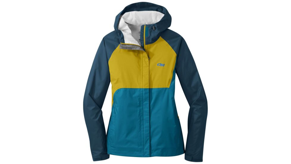 Outdoor Research Apollo Jacket - Womens, Celestial Blue/Prussian Blue/Turmeric, Large, 2691851597008