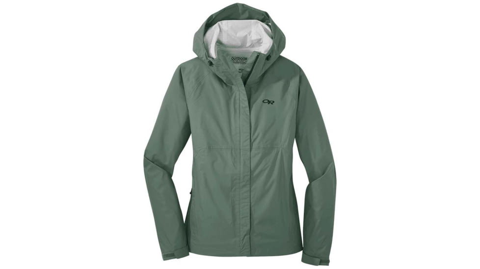 Outdoor Research Apollo Rain Jacket - Womens, Cypress, Small, 2691851857006