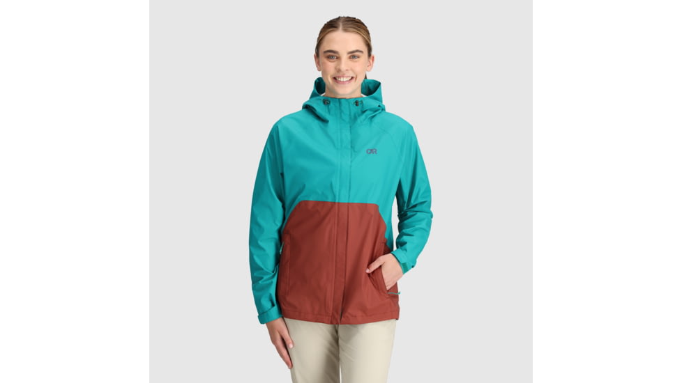 Outdoor Research Apollo Rain Jacket - Womens, Tropical/Brick, S, 2691852371006