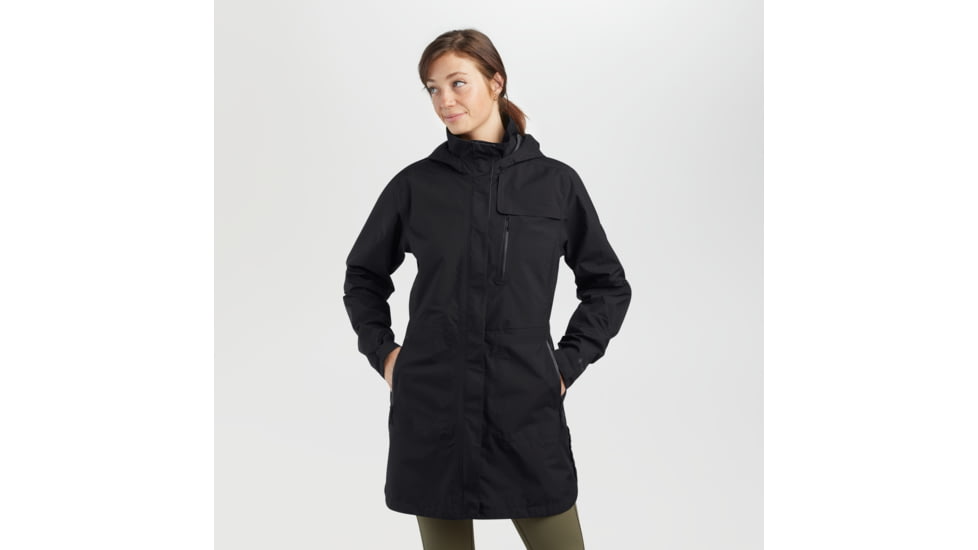 Outdoor Research Aspire Trench - Women's, Small, Black, 2876220001006