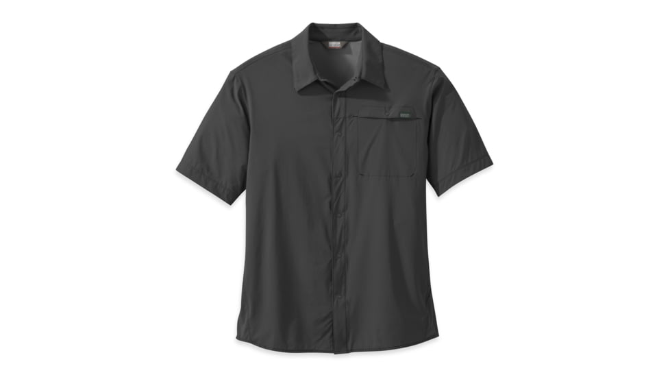 Outdoor Research Astroman Short Sleeve Sun Shirt, Men's, Charcoal, M 242849-charcoal-M