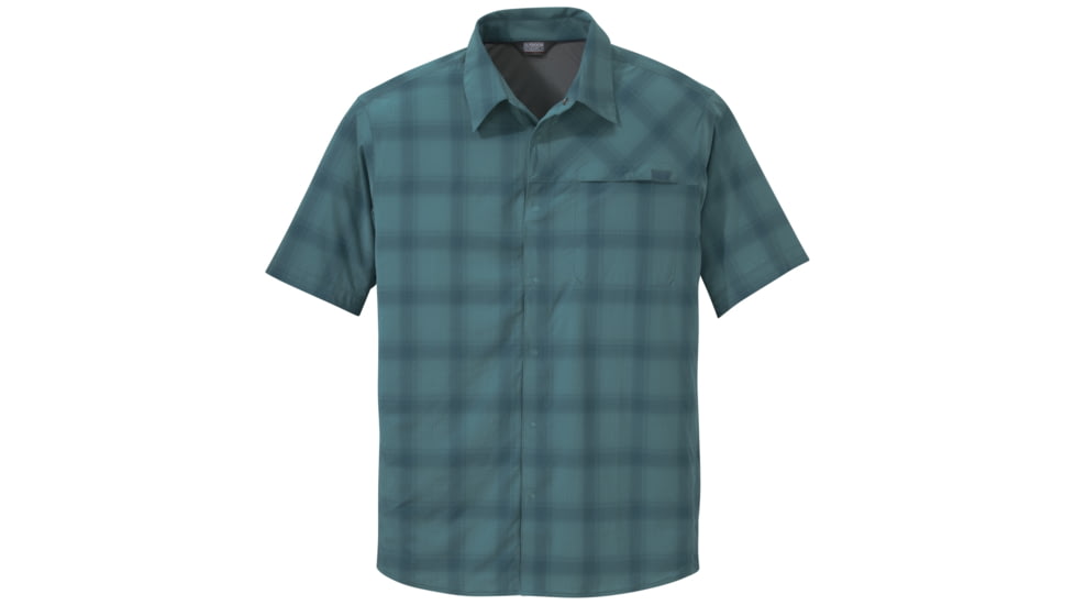 Outdoor Research Astroman Short Sleeve Sun Shirt, Men's, Washed Peacock, M 242849-washed peacock-M