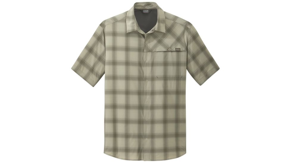Outdoor Research Astroman Short Sleeve Sun Shirt, Mens, Cairn Plaid, L, 242849-cairn plaid-L
