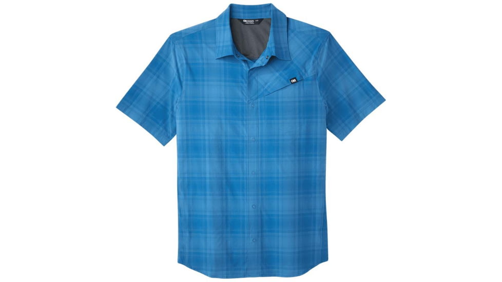 Outdoor Research Astroman Short Sleeve Sun Shirt - Mens, Cascade Plaid, Large, 2822781870008