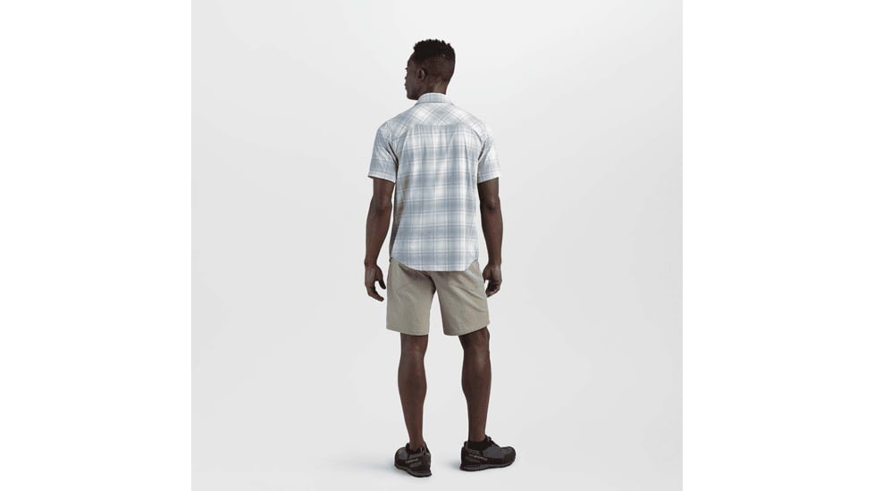 Outdoor Research Astroman Short Sleeve Sun Shirt - Mens, Lead Plaid, Extra Large, 2822781991009